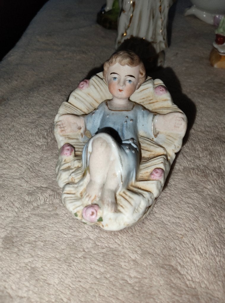 Ancienne figurine biscuit Enfant Jésus crèche art religieux, Antiquités & Art, Enlèvement ou Envoi