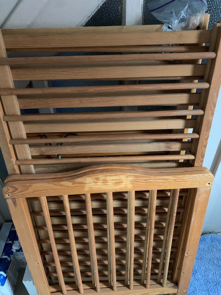 Lot de 2 Lits Bébé en Bois Massif 60x120  Pin  sans matelas, Enlèvement, Utilisé, Lit