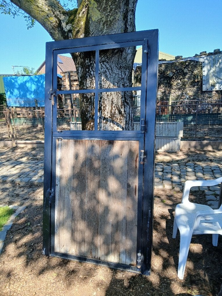 stalen paardenstal deuren en ramen, Doe-het-zelf en Bouw, Deuren en Vliegenramen, Gebruikt, Buitendeur, 200 tot 215 cm, Glas, Hout