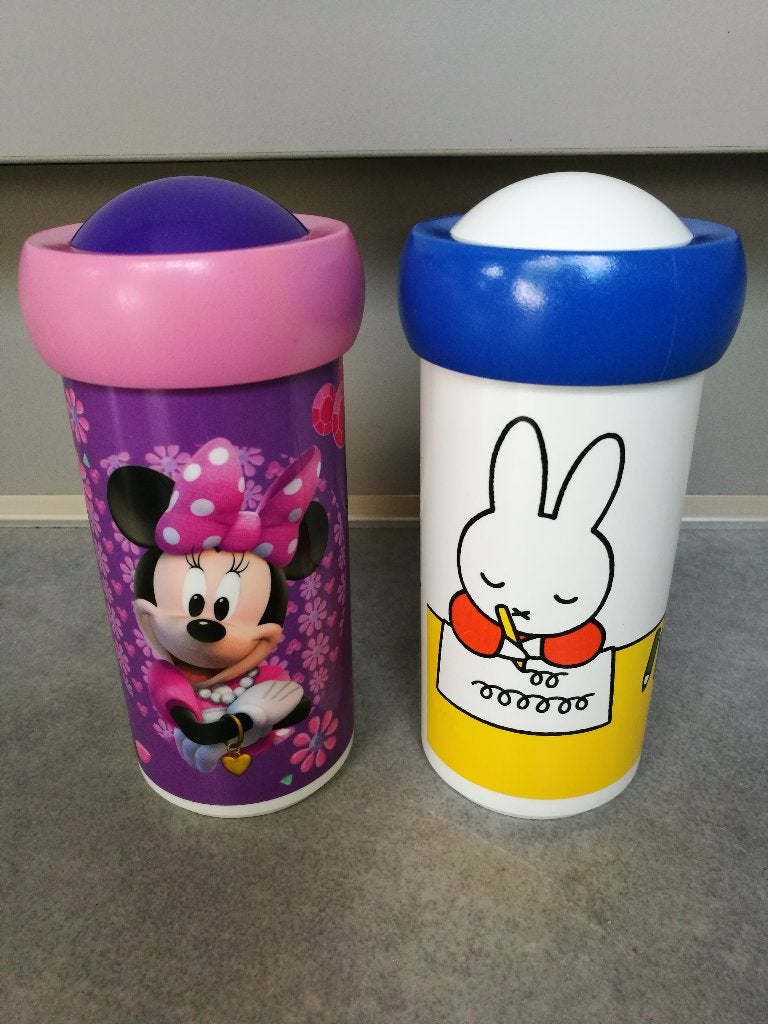2 drinkbekers 'Minnie Mouse' & 'Nijntje' (van Mepal), Ophalen of Verzenden, Gebruikt