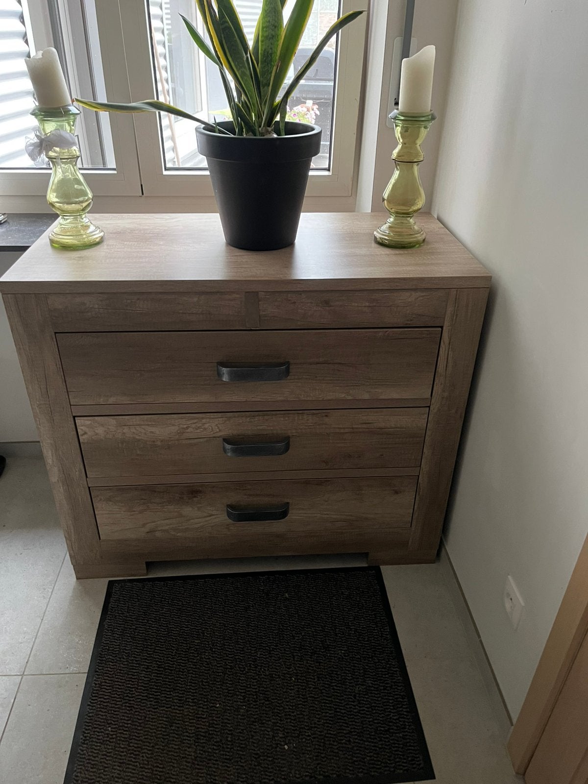 Babykamer set in eiklook – ledikant, commode en kleerkast, Enlèvement, Comme neuf