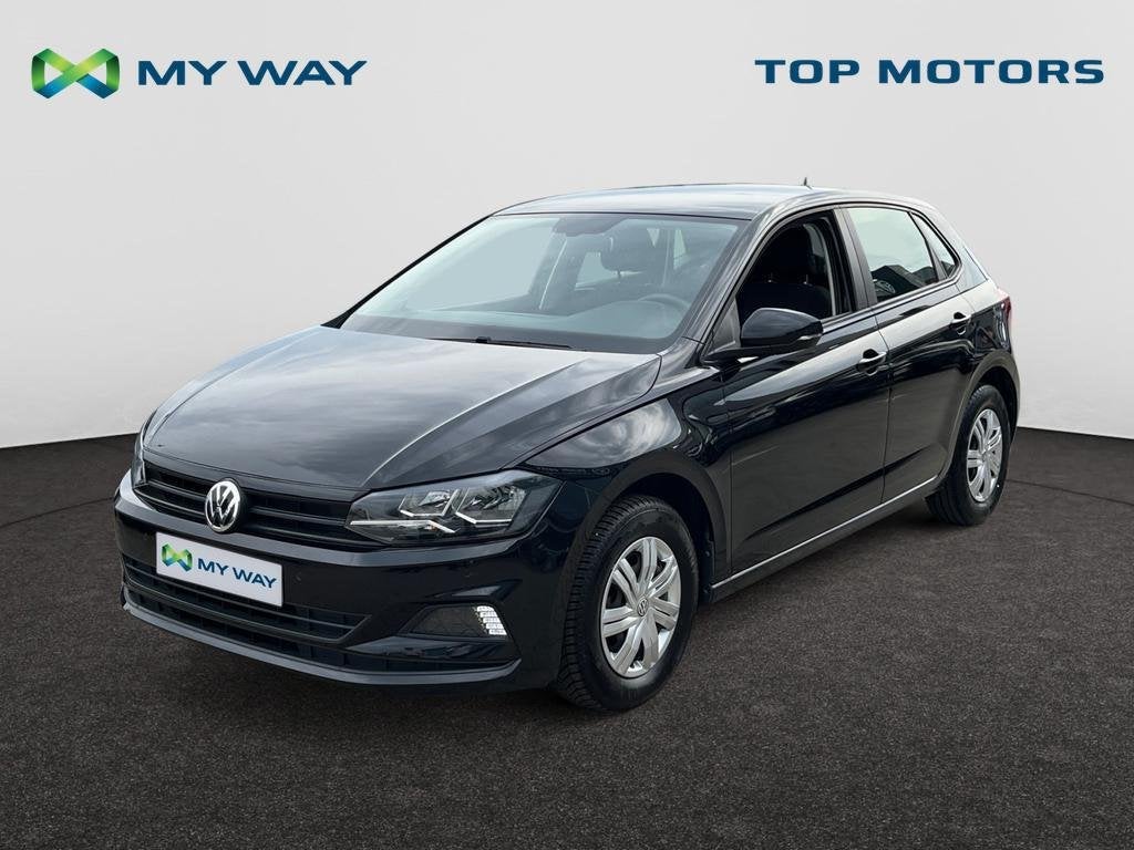 Volkswagen Polo GARANTIE*80PK*CARPLAY*SENSOREN*AIRCO*TRENDLI, Auto's, Zwart, Handgeschakeld, Elektrische ramen, https://public.car-pass.be/vhr/d415a760-7634-4377-b2b4-e6ae15cbd75b