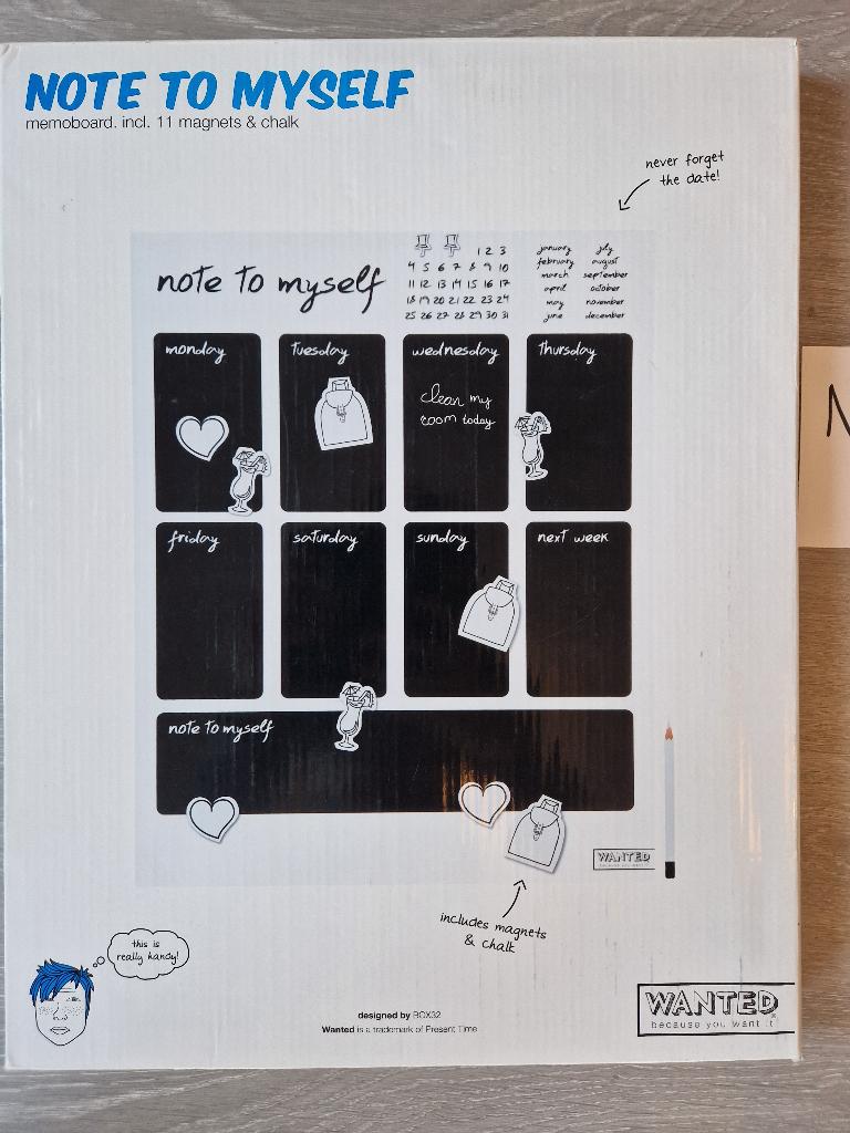 Design memo - en magneetbord (nieuw in folie!), Ophalen of Verzenden, Nieuw, Magneetbord