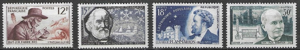 Frankrijk 1956 - Yvert 1055-1058 - Uitvinders (PF), Verzenden, Postfris