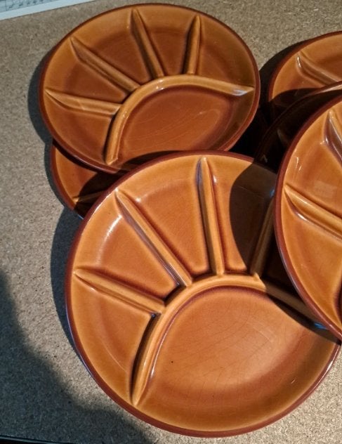 6 fondue borden - gratis, Enlèvement ou Envoi, Utilisé, Poterie, Assiettes(s)