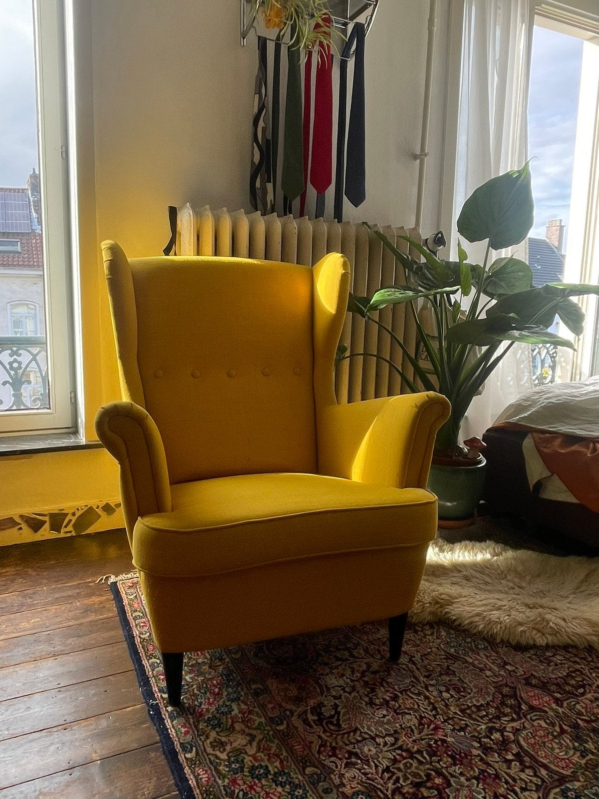 Gele Ikea eenpersoonszetel, Huis en Inrichting, Ophalen, Zo goed als nieuw