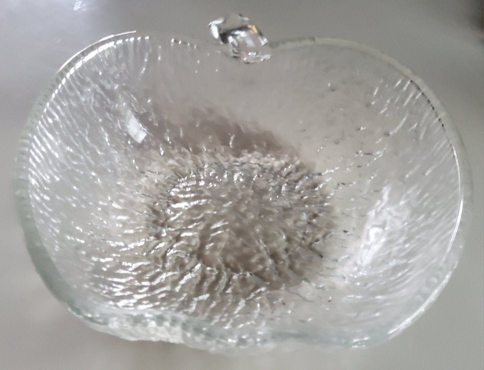 glazen fruitschaal in de vorm van een appel, Huis en Inrichting, Ophalen, Schaal, Geribbeld, Glas