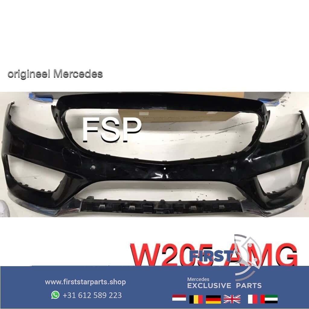 W205 C205 C43 AMG Voorbumper Mercedes C Klasse zwart 43 bump, Utilisé, -, Avant, -