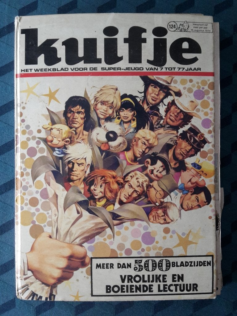 Verzamelalbum 124 van het oude Kuifje Weekblad, uit 1976, Ophalen of Verzenden, Kuifje, Gebruikt, Boek of Spel
