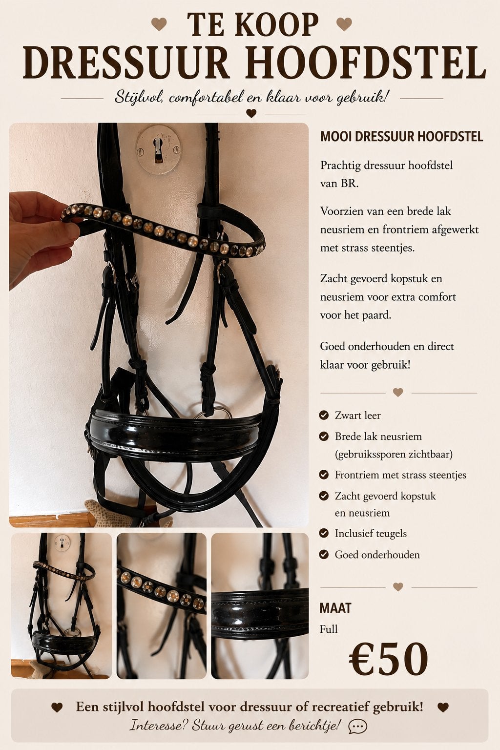 Hoofdstellen, Dieren en Toebehoren, Ophalen, Gebruikt, Dressuur, BR