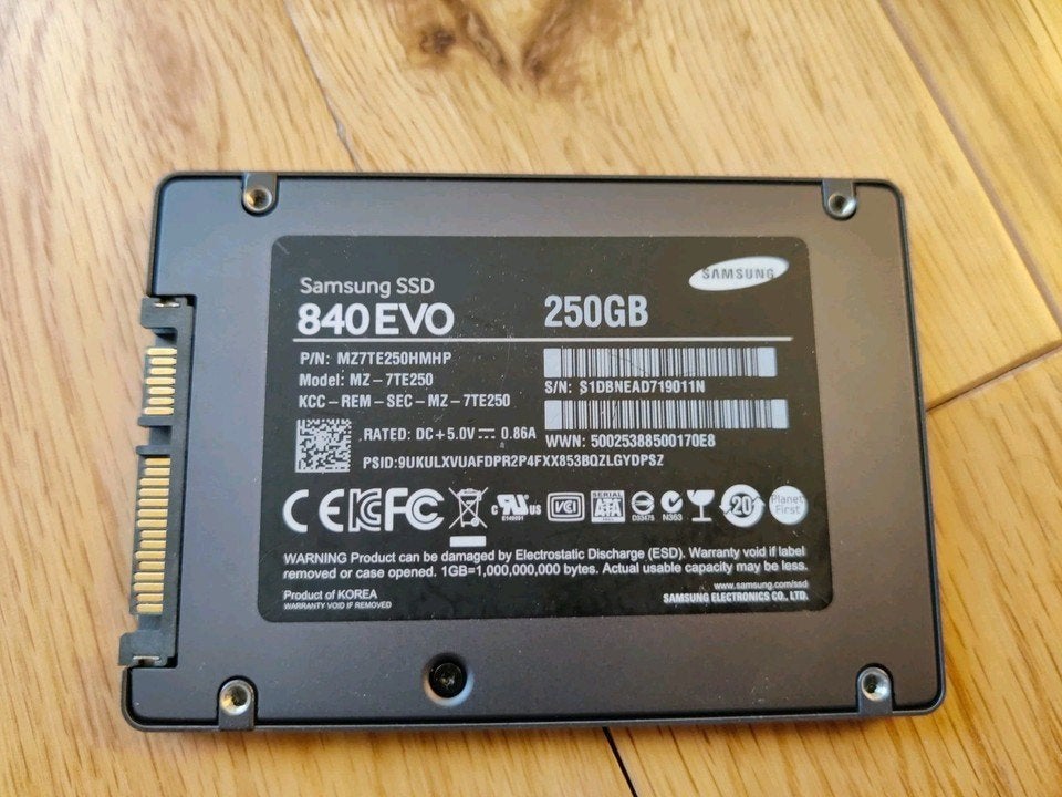 250Gb SSD Samsung 840 EVO, Informatique & Logiciels, Enlèvement ou Envoi, Interne, Utilisé, Samsung