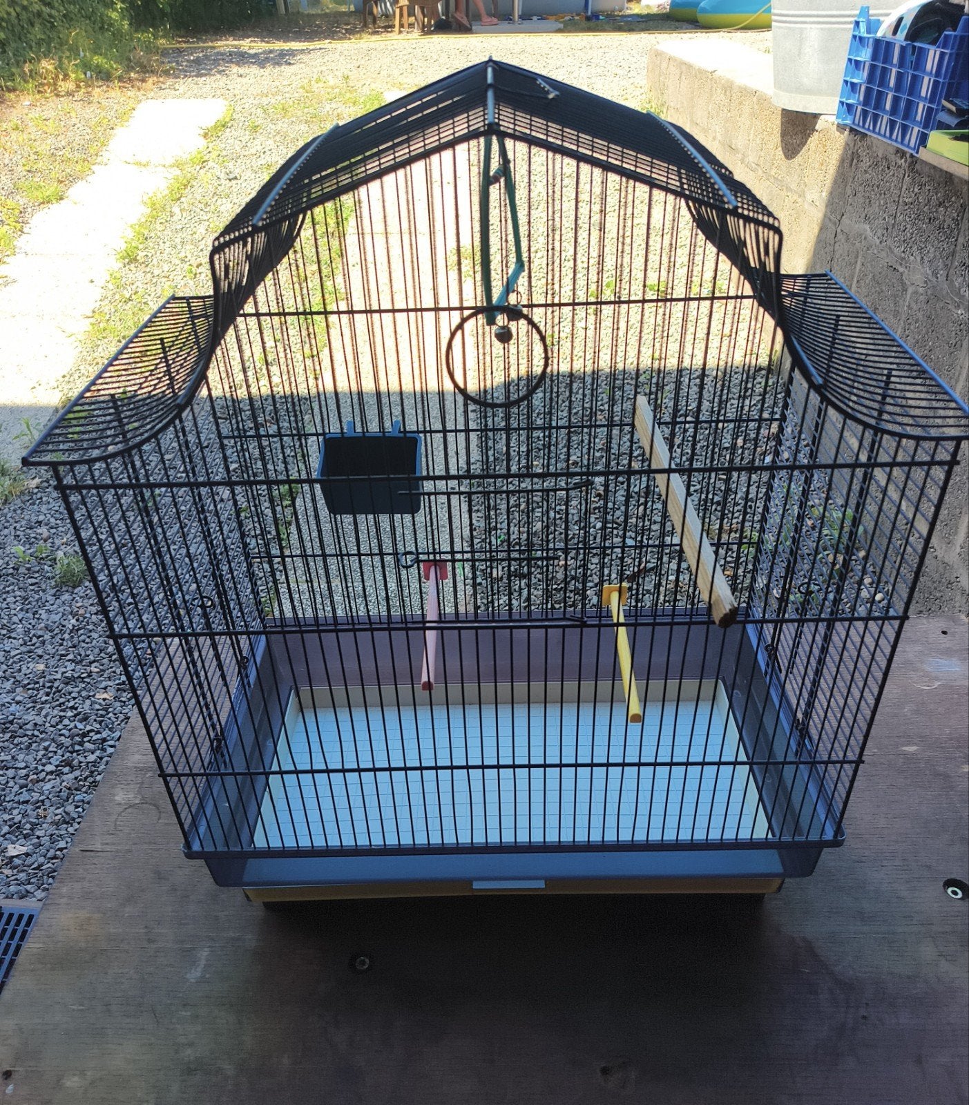 Vogelkooi / Parkietenkooi met accessoires, Dieren en Toebehoren, Ophalen, Gebruikt, Metaal, Vogelkooi