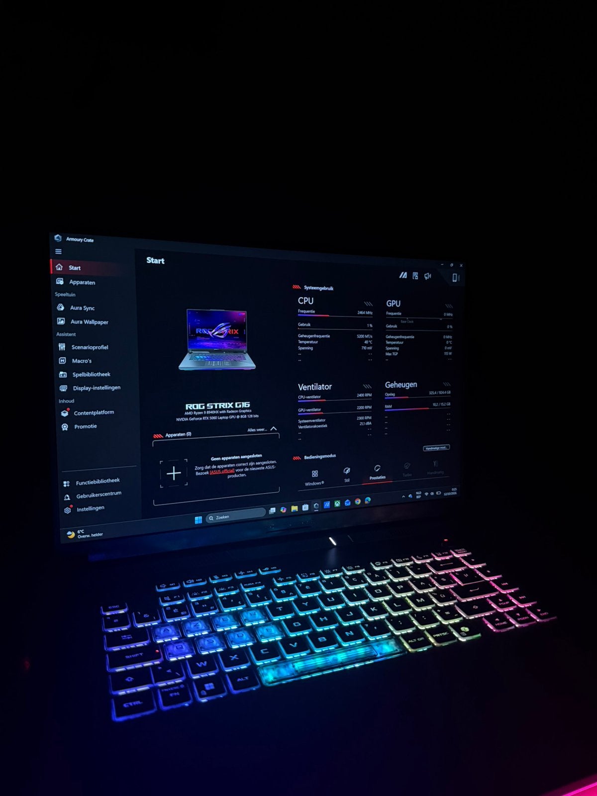ASUS ROG G16 | RTX 5060 | Ryzen 9 | Nouveau + facture, 16 pouces, Comme neuf, 4 Ghz ou plus, Enlèvement