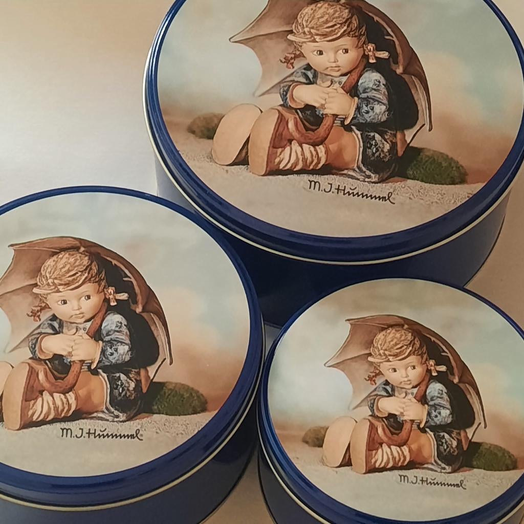 3 VOORRAADDOZEN HUMMEL - BLAUW, Ophalen of Verzenden
