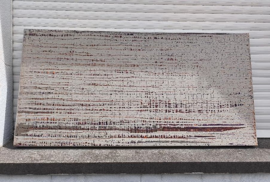 2 Huile sur toile abstraite de lux vermeire, Enlèvement, Toile