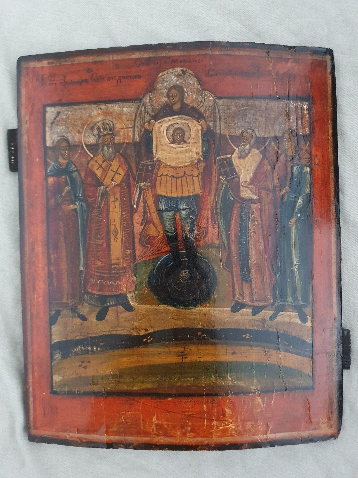 Russisch icoon "Aartsengel Michael en 4 heiligen", Ophalen of Verzenden