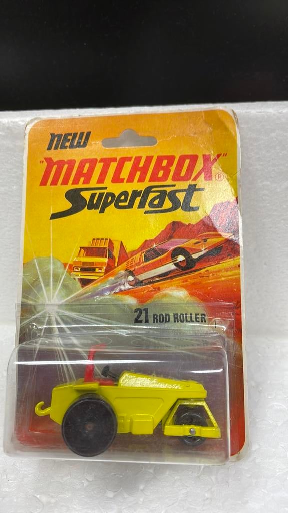 Matchbox Superfast 21 Rod Roller blister, Hobby en Vrije tijd, Ophalen of Verzenden, Zo goed als nieuw