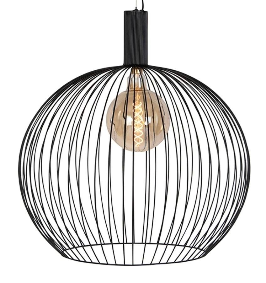Zwarte moderne metalen hanglamp luster industriēle stij, Huis en Inrichting, Ophalen