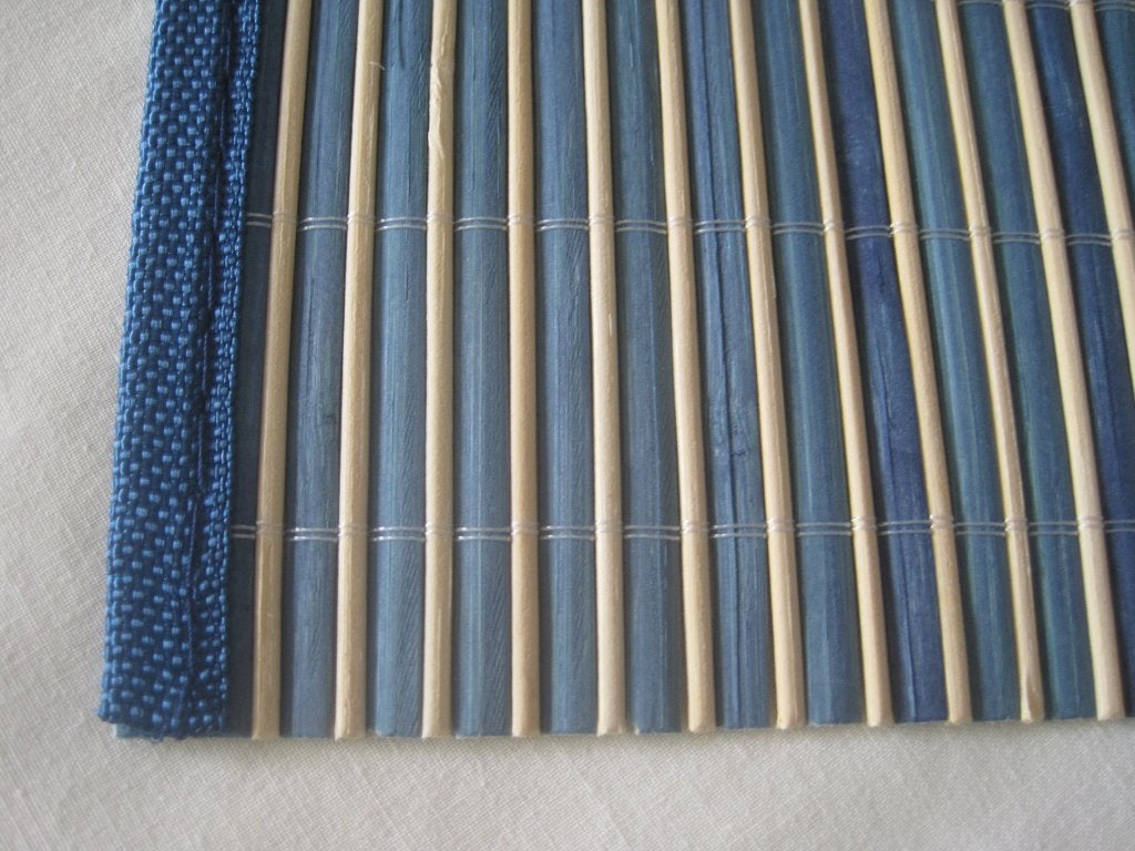 12 Bamboe placemats, Ophalen of Verzenden, Zo goed als nieuw, Blauw, Placemat