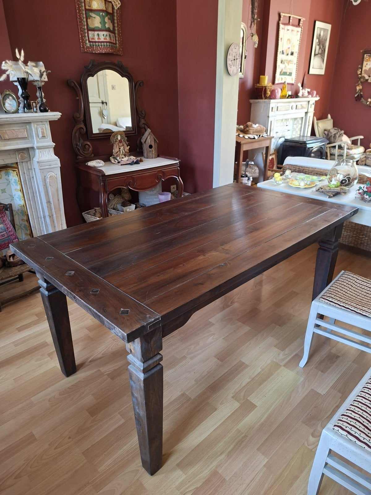 Mooie massieve eettafel, Quatre personnes, 150 à 200 cm, Comme neuf, Enlèvement