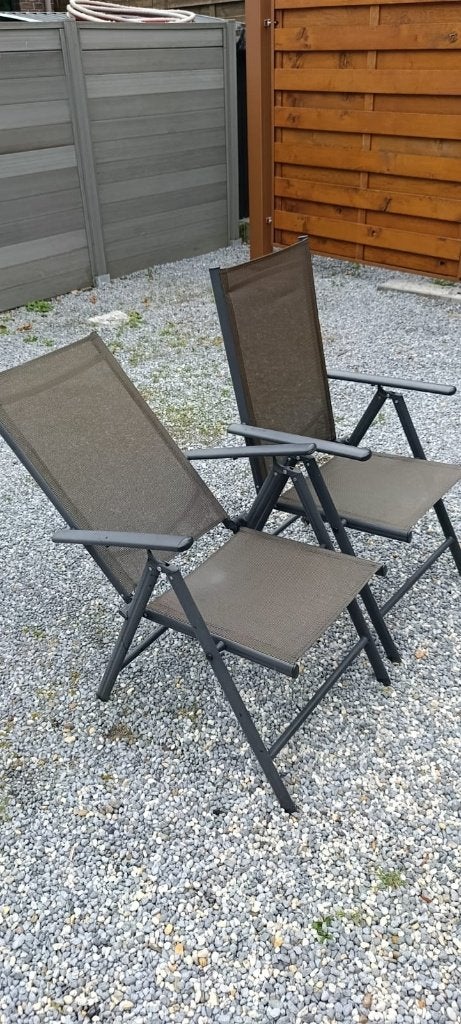 tuinstoelen, Tuin en Terras, Ophalen, Zo goed als nieuw, Aluminium, Inklapbaar