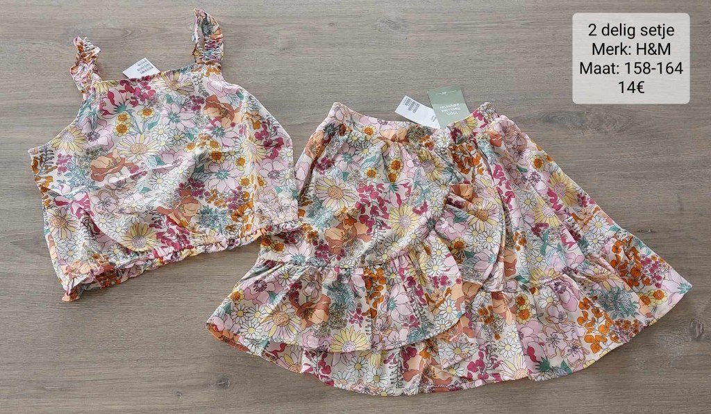 2 delige set meisje: H&M maat 158 - 164 (NIEUW + LABEL), Kinderen en Baby's, Kinderkleding | Maat 158, Meisje, H&M, Nieuw, Ophalen of Verzenden