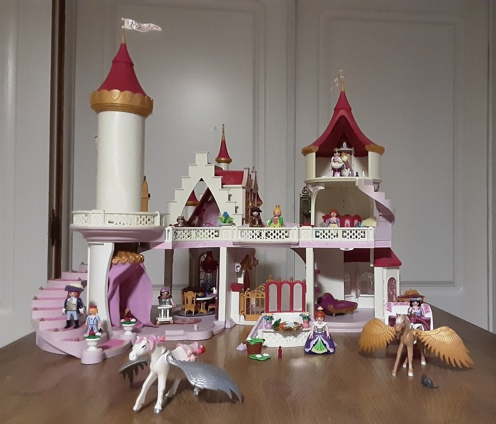PLaymobil groot prinsessenkasteel en 6 sets, Ophalen of Verzenden, Zo goed als nieuw, Complete set, Gebouw