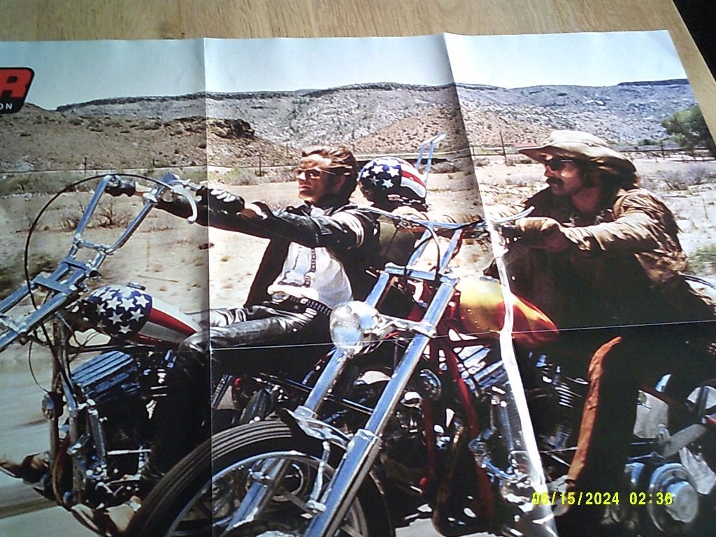 Easy rider filmposter .Kapitein America & Billy, Neuf, Enlèvement ou Envoi, Rectangulaire horizontal, A1 jusqu'à A3