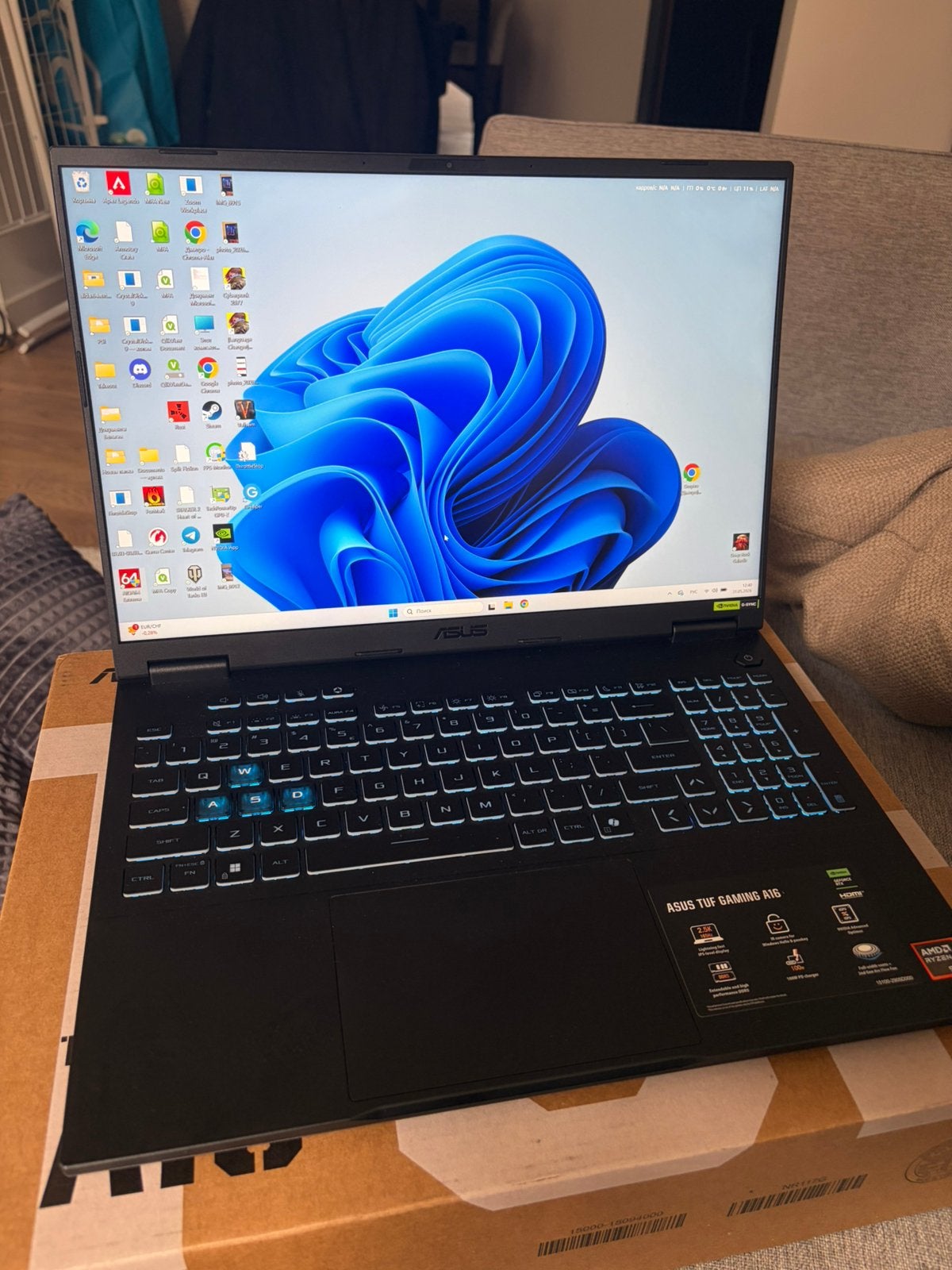 Ordinateur portable de jeu Asus Tuf A16 RTX 5060, 16 pouces, Comme neuf, 4 Ghz ou plus, Gaming