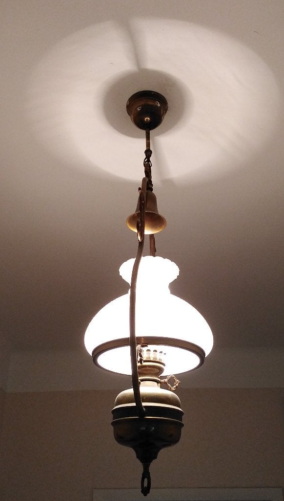 Très beau lustre en verre 1 lampe, Maison & Meubles, Lampes | Suspensions, Enlèvement, Utilisé, Verre