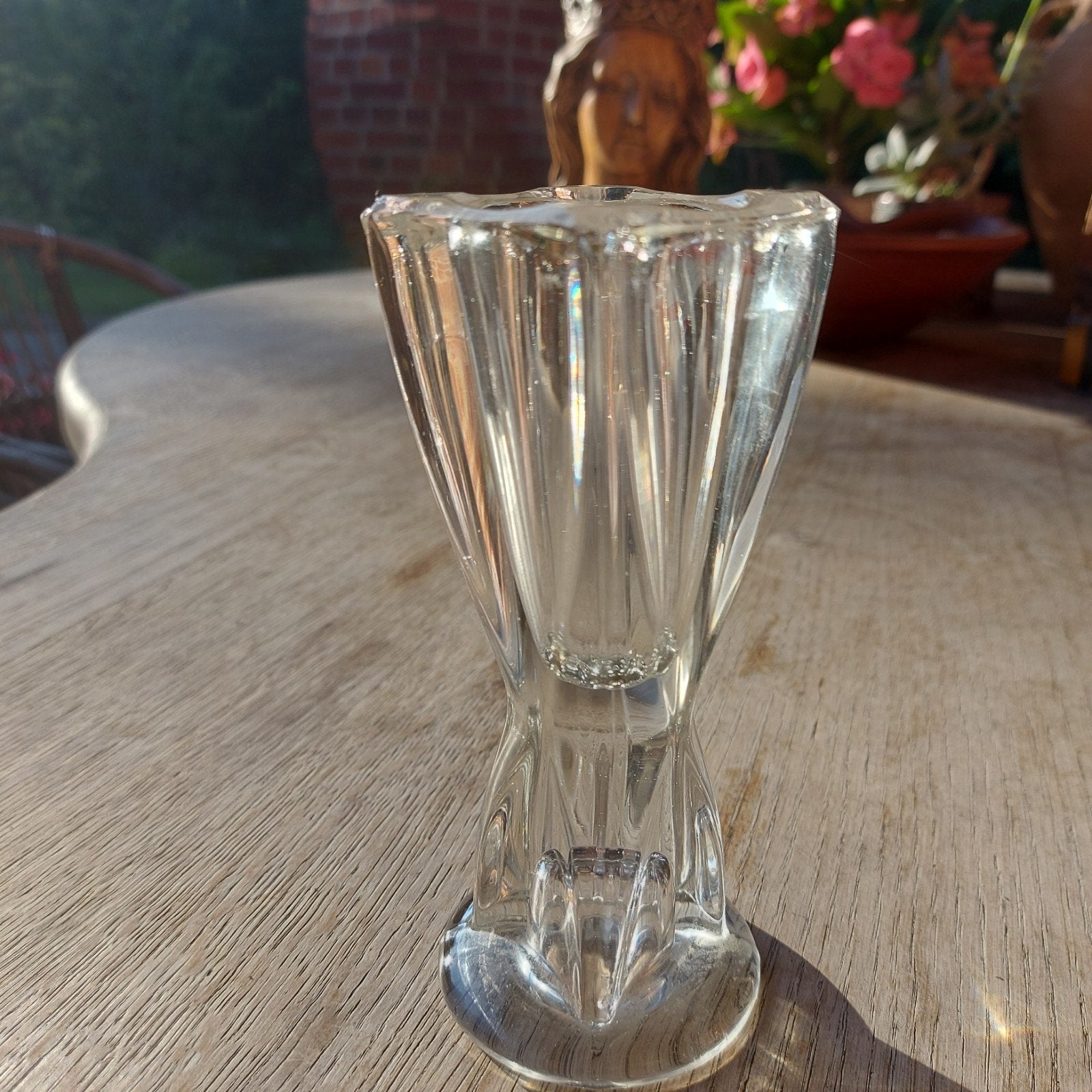 vintage glas vaasje/mc/Tsjechië/hospodka?of hanus?, Ophalen of Verzenden
