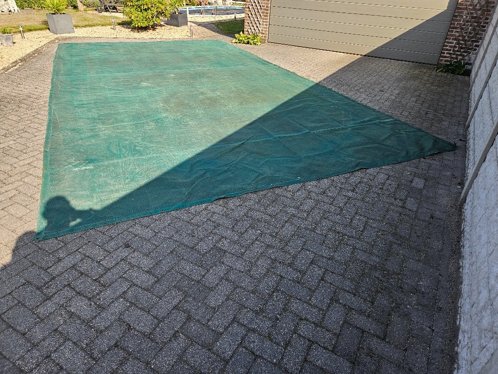 zwembadafdekking fijn pvc gaas, Enlèvement, Utilisé, Couverture de piscine