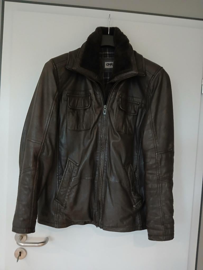VESTE CUIR, Ophalen, Maat 52/54 (L), Bruin, Zo goed als nieuw