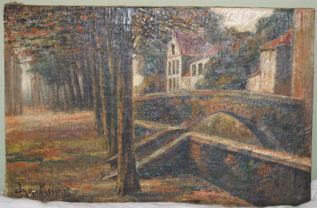 Ignace Kennis (1888 - 1973) Schilderij olie op doek, Antiek en Kunst, Doek, Ophalen of Verzenden, Gesigneerd, Olieverf