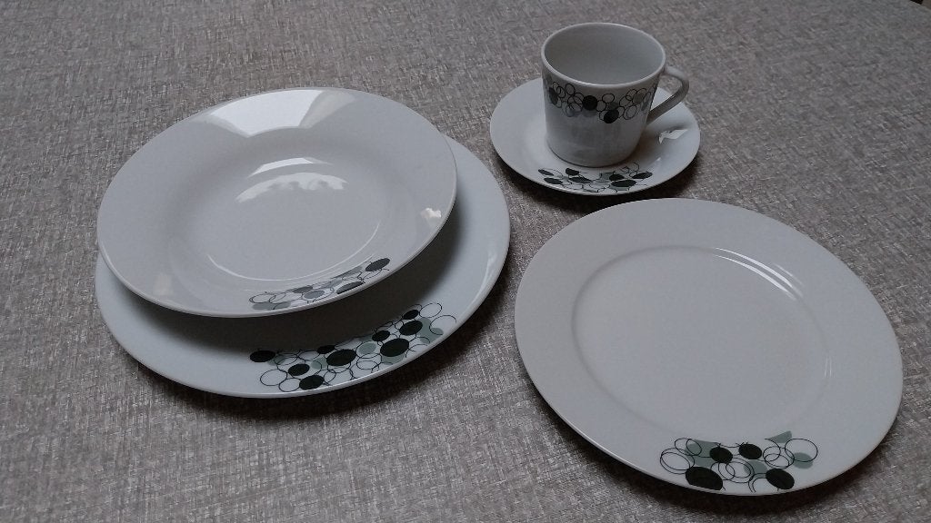 6 delig eet-en koffiesevies, Huis en Inrichting, Ophalen, Gebruikt, Compleet servies
