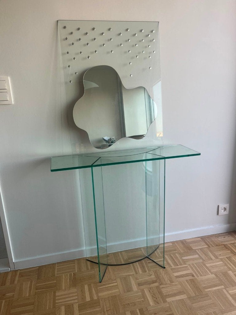 Miroir design vintage vers 1998, Moins de 100 cm, Enlèvement, Utilisé, 50 à 75 cm