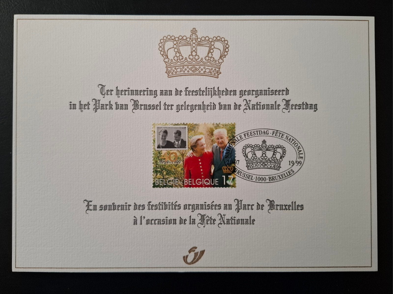 België: OBP 2828HK (●) Koninklijk huwelijk 1999., Met stempel, Koninklijk huis, Frankeerzegel, Ophalen of Verzenden