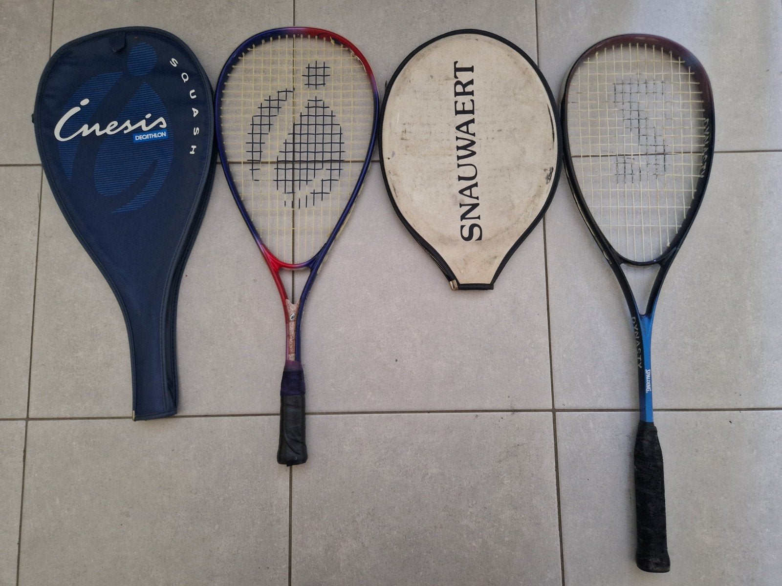 Grote lot rackets - 5x Tennis + 2x Squash (met hoezen), Ophalen of Verzenden, Racket, Met hoes