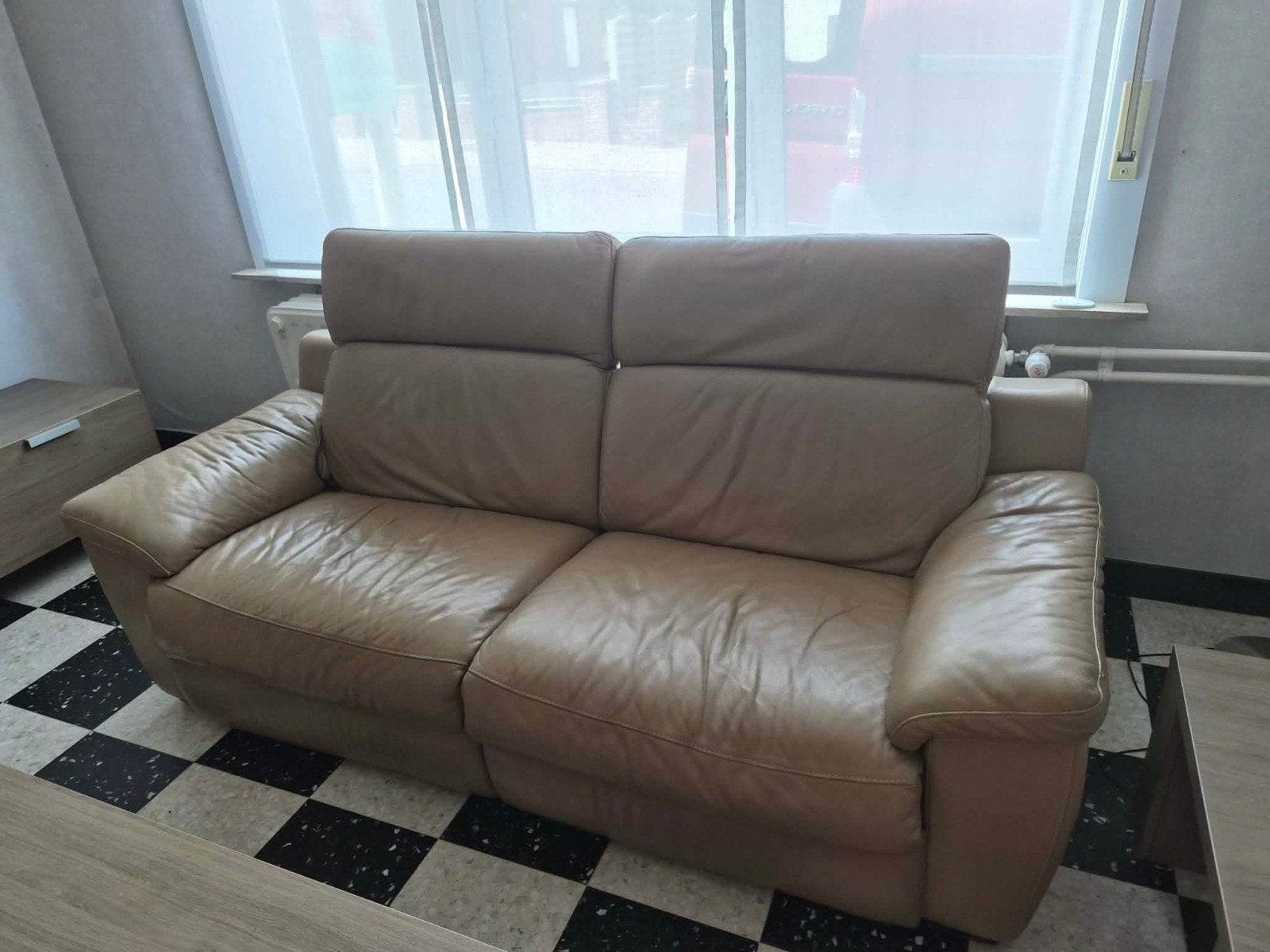 2 sièges en cuir beige, Enlèvement, Cuir