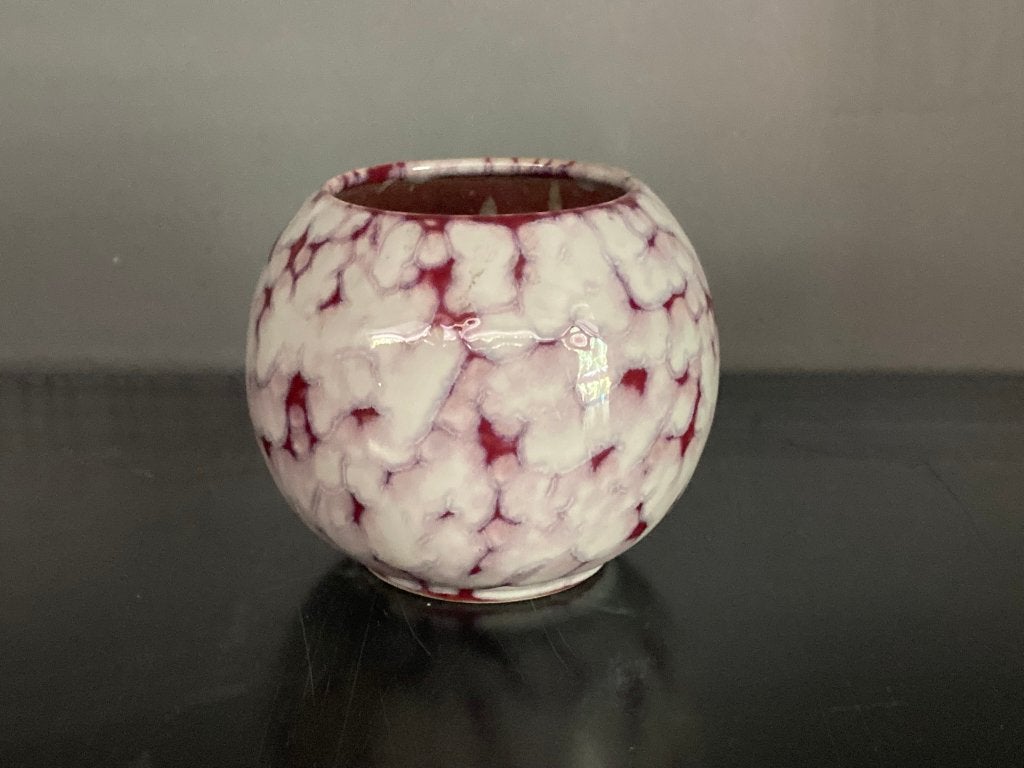 Keramische urn met gemarmerd glazuur, Antiek en Kunst, Antiek | Keramiek en Aardewerk, Ophalen of Verzenden
