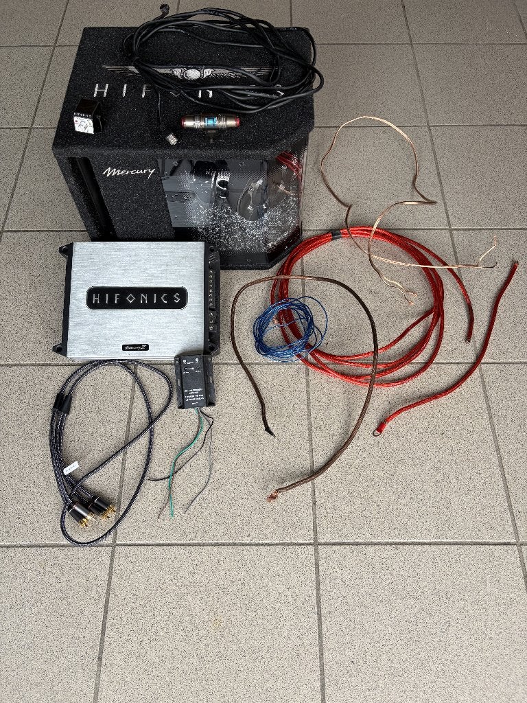 Hifonics Mercury subwoofer + versterker, Auto diversen, Autospeakers, Ophalen, Gebruikt