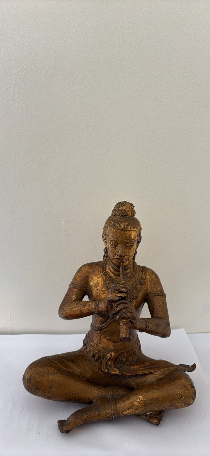 Statue Prince Musicien Phra Aphai Mani – Bronze Massif, Enlèvement ou Envoi, Massif, Doré, Autres matériaux