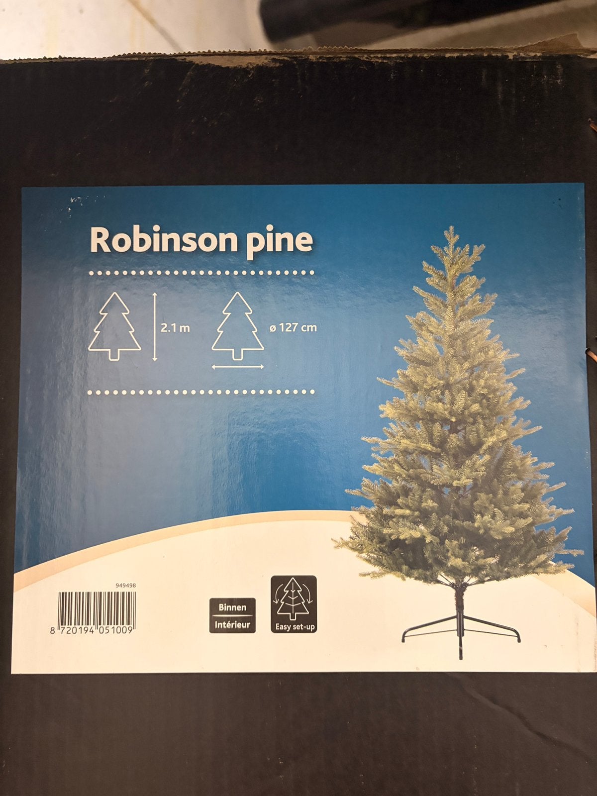 Sapin de Noël artificiel Robinson Pine 210cm–127 cm large, Diversen, Ophalen, Zo goed als nieuw