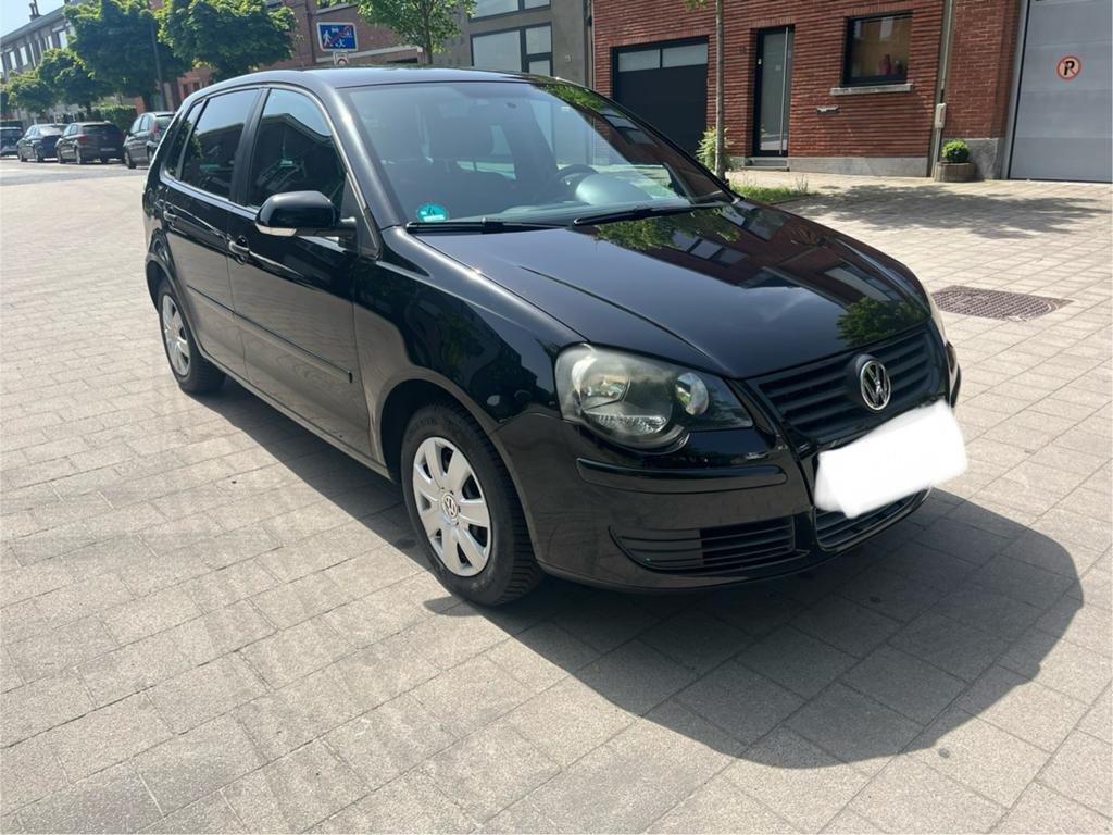 Vw Polo 9n te koop benzine zwart dakhemel en met keuring!, Voorwielaandrijving, 4 deurs, Stof, Zwart