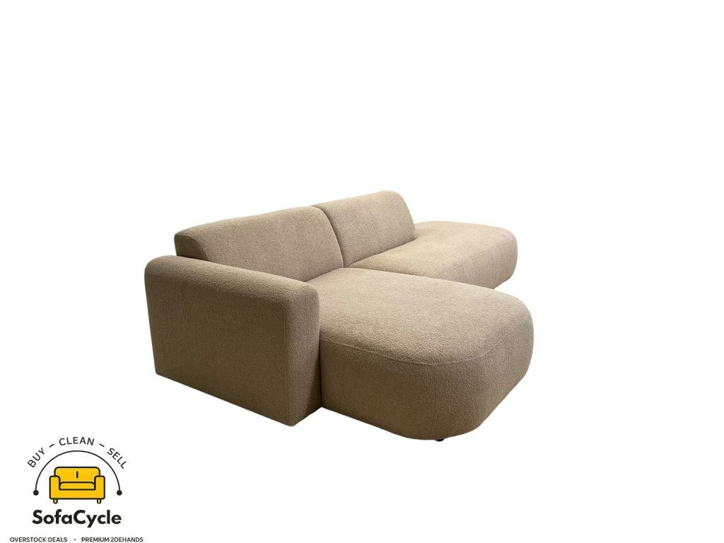 Hoekzetel beige in bouclé, hoek L, Huis en Inrichting, Nieuw, Zonnestraat 223-229, 9600 Ronse, België, Info@sofacycle.be, SofaCycle VOF