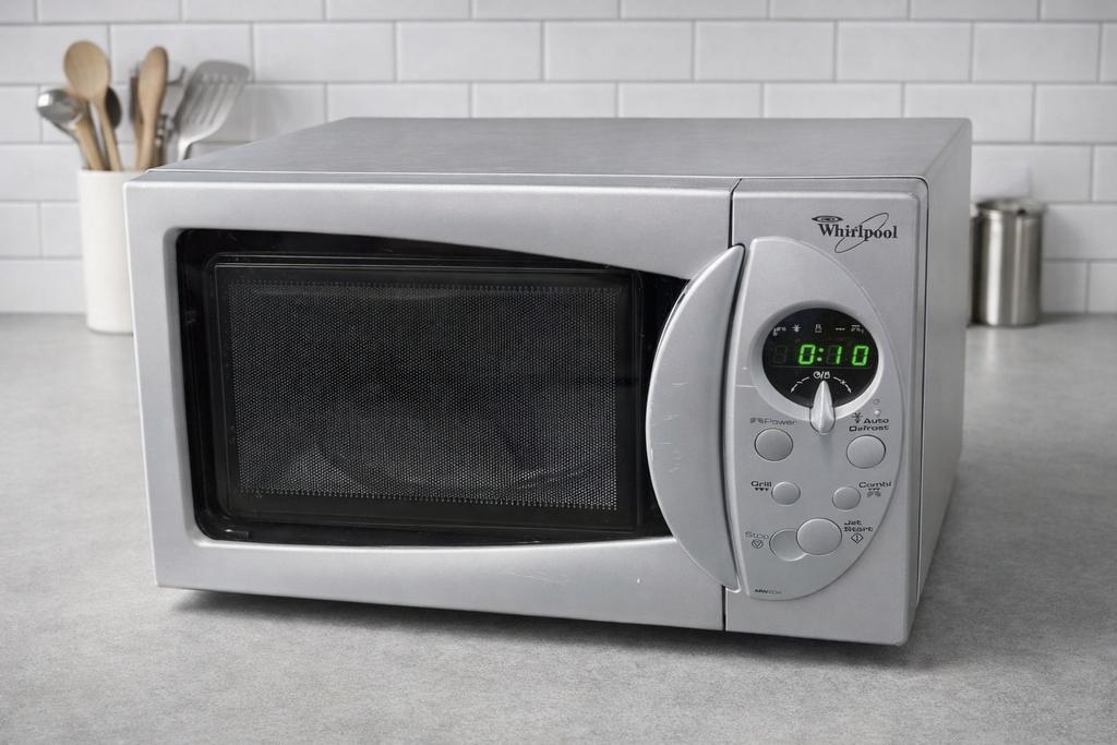 Whirlpool microgolfoven met grill, Elektronische apparatuur, Microgolfovens, Ophalen, Gebruikt, Hete lucht, Microgolfoven