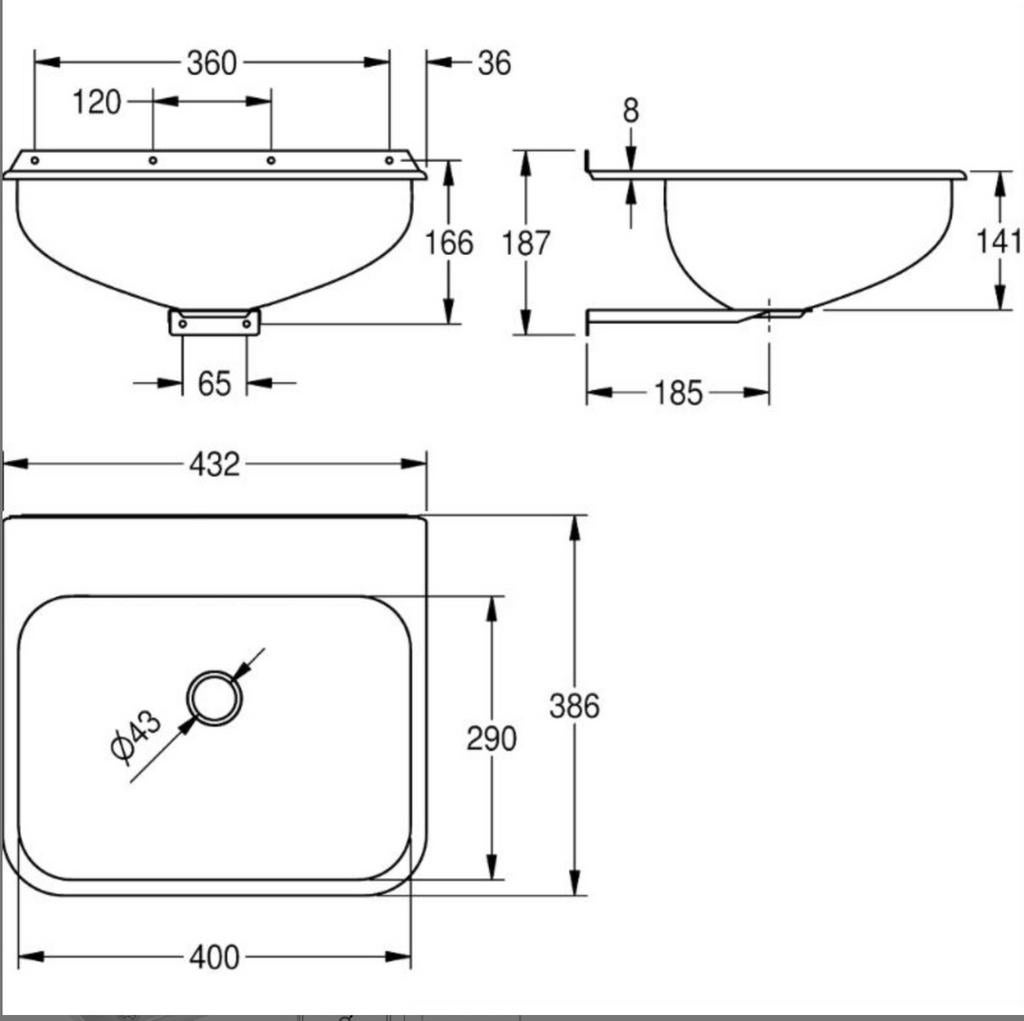 Évier en acier inoxydable KWC Näsi 432*386mm, Maison & Meubles, Enlèvement ou Envoi, Neuf