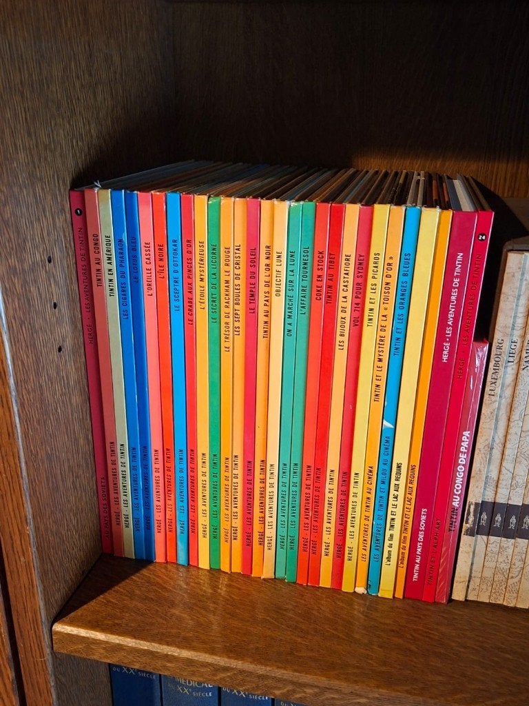 Uitzonderlijk lot 28 delen Kuifje Casterman uit die periode, Verzamelen, Ophalen, Kuifje, Gebruikt, Boek of Spel