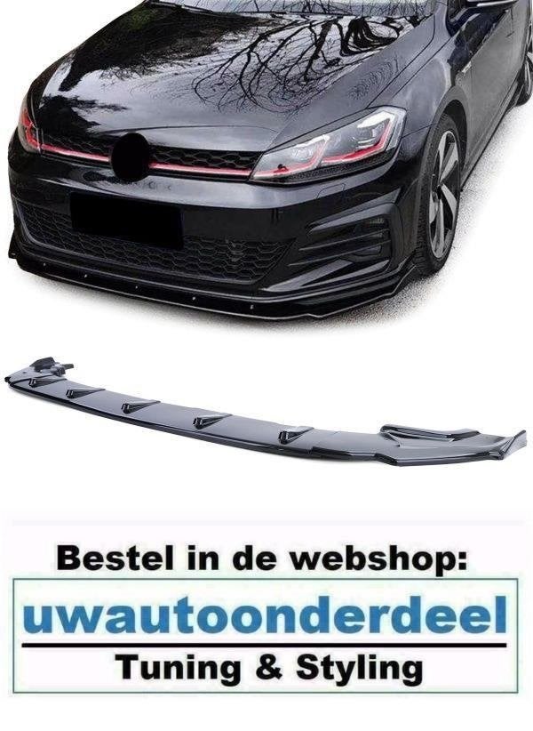 Spoiler Voorspoiler Glans Zwart Geschikt Voor Vw Golf 7 GTI, Verzenden