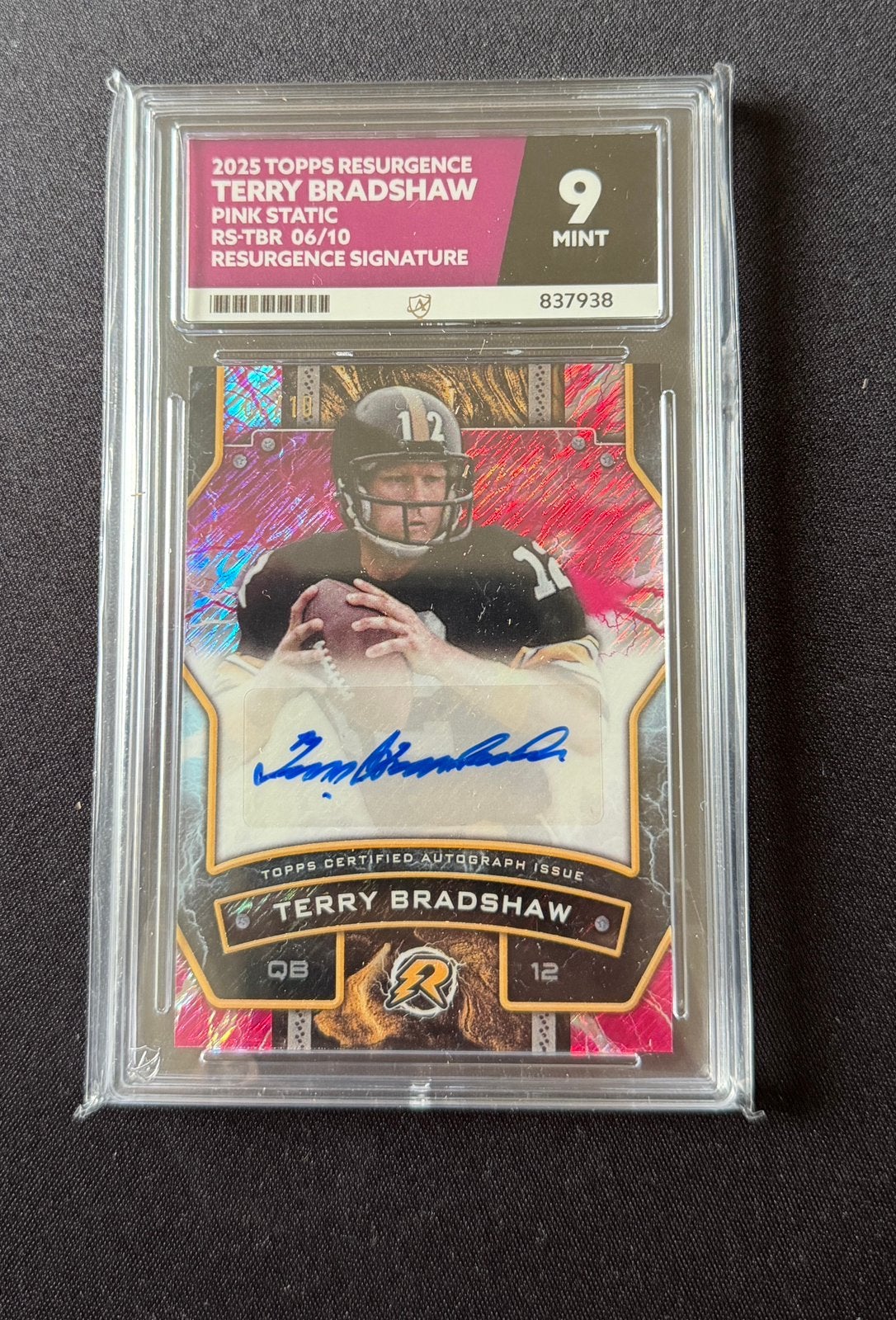 2025 Toppz Terry Bradshaw. 06/10 auto grade, Hobby en Vrije tijd, Verzamelkaartspellen | Overige, Ophalen, Zo goed als nieuw